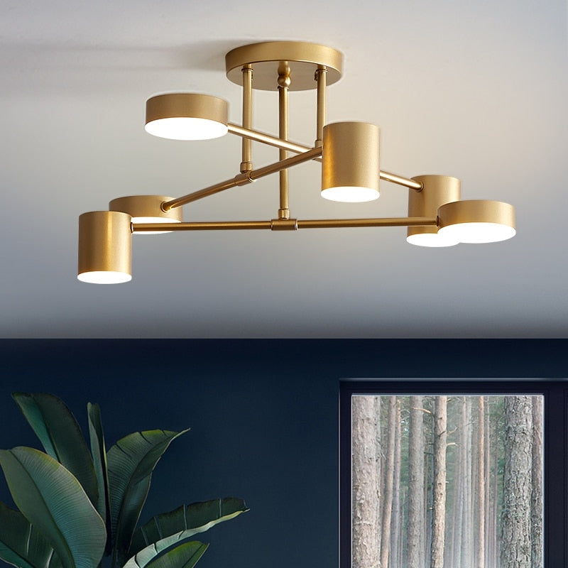 Nordic Ceiling Light Multiple Lamp Base Led Black/White/Gold For Living Room/Dining Room/Bedroom