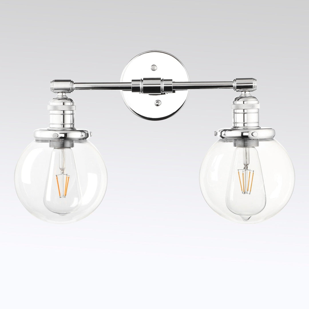 Vintage Wall Sconces With Clear Globe Glass Shade Lamp For Hallway Living Room Kitchen Dining