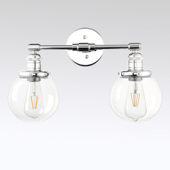 Vintage Wall Sconces With Clear Globe Glass Shade Lamp For Hallway Living Room Kitchen Dining