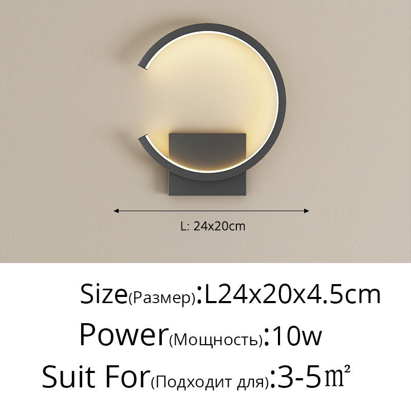 Modern Led Wall Lamps Living Room Bedroom Bedside Sconce Black White Coffee Color Lamp Aisle Indoor