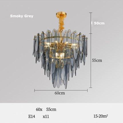 Art Deco Led Postmodern Glass Iron Chandelier Lighting Lustre Suspension Luminaire Lampen For