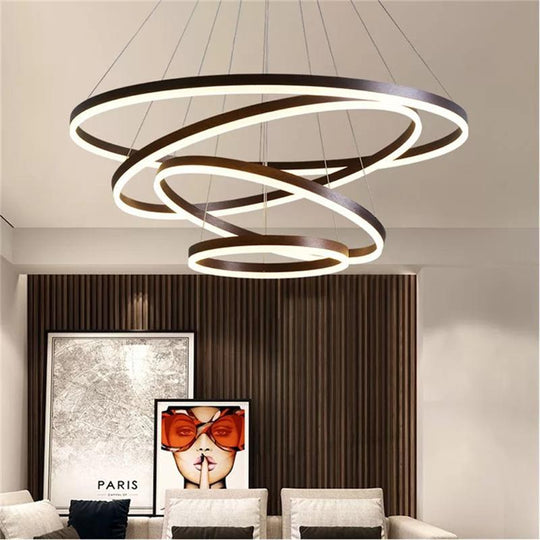 Nordic Art Deco Luxury Led Circular Pendant Lights Hanging Lamps For Living Room Dining Table