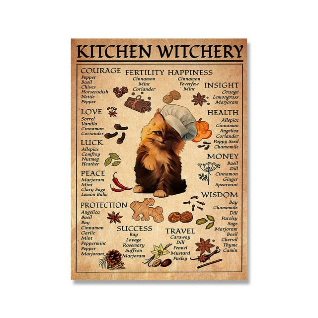 Humorous Kitchen Witchery Canvas Art Prints And Posters 20X30Cm Unframed / 2 Wall Painting