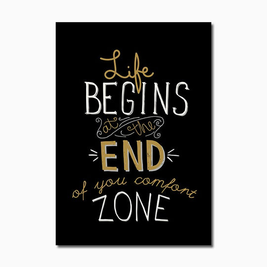 Motivated Quotes Canvas Poster Golden Black Wall Art Painting Nordic Posters And Prints Pictures