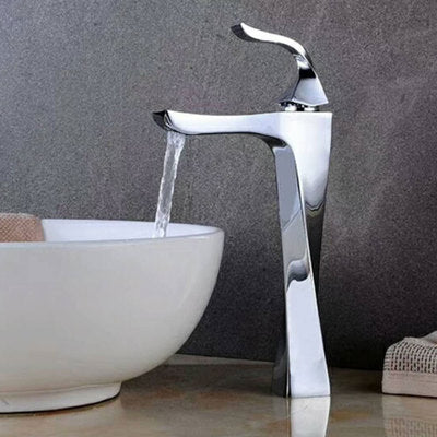 New Design Basin Faucet Black And Chrome Bathroom Sink Single Handle Taps Deck Wash Hot Cold Mixer