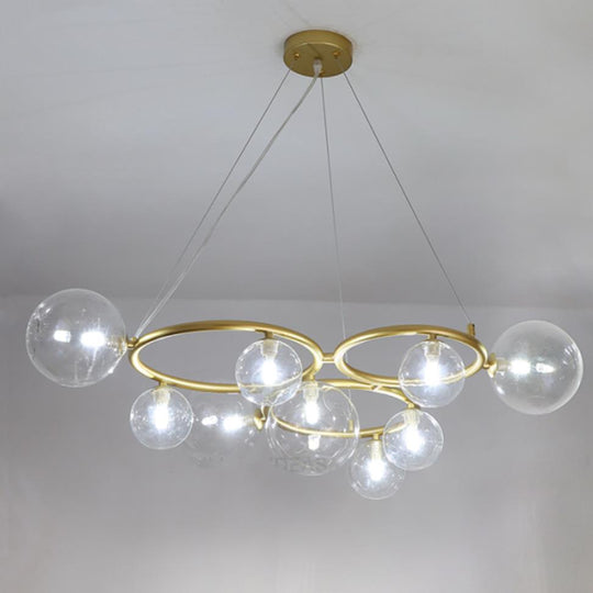 Modern Design Led Transparent Glass Ball Gray White Hanging Pendant Light Lighting