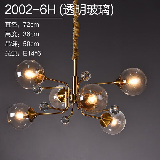 Luxury Modern Magic Bean Molecule Chandelier Amber/Smoke Gray Glass Led Indoor Lighting Restaurant