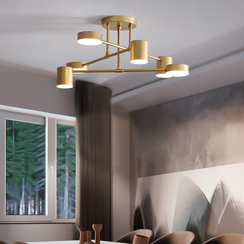 Nordic Ceiling Light Multiple Lamp Base Led Black/White/Gold For Living Room/Dining Room/Bedroom