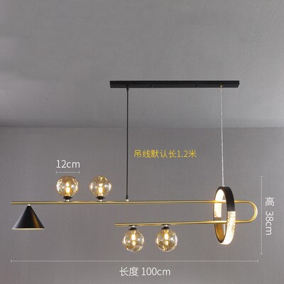 Modern Led Glass Ball Gold Black Pendant Light Black B / Amber Glass Cold White