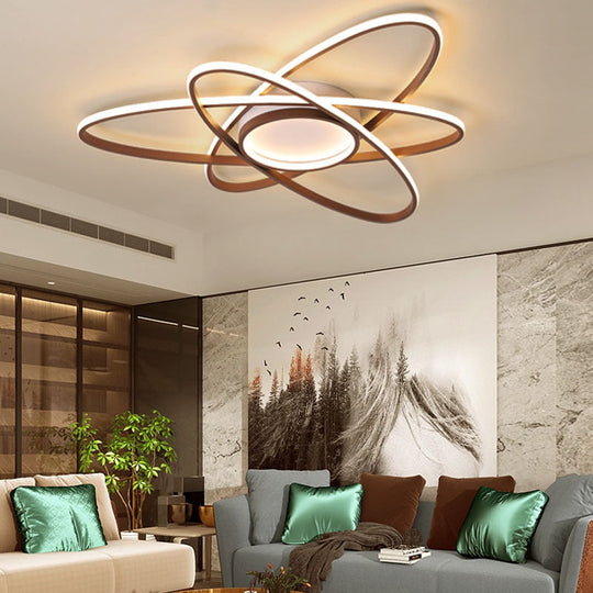 Modern Led Chandelier For Living Room Bedroom Aluminum Creative Design Remote Control Home Lighting