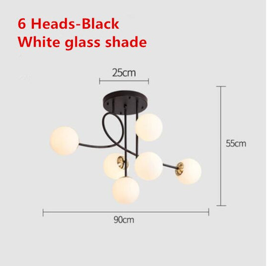 Modern Led Ceiling Lights Glass Ball Nordic Lighting Living Dining Bedroom Kitchen Indoor Golden