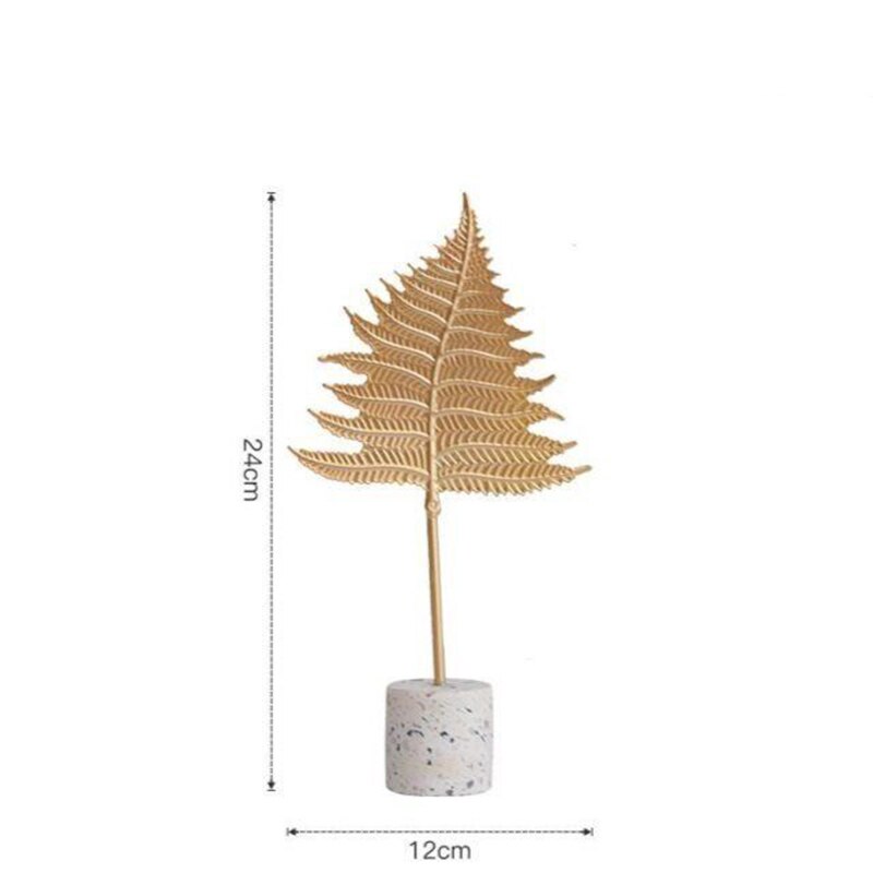Nordic Golden Ginkgo Leaf Sculpture: Modern Iron Artwork For Home Decor And Special Occasions C - S
