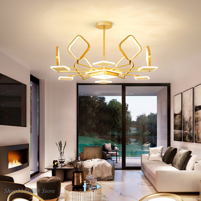 Modern Led Variety Square Chandelier Lighting For Living Dining Room Bedroom Kitchen Hanging Lamp