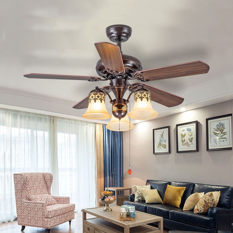 American Ceiling Fan Lamp - European Retro Style Ideal For Dining Room Living And Bedroom 2 /