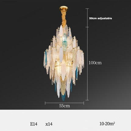 Art Deco Led Postmodern Glass Iron Chandelier Lighting Lustre Suspension Luminaire Lampen For