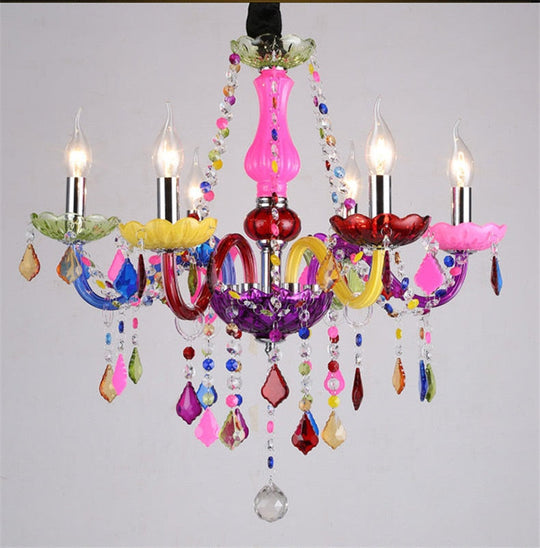 Elegant Led Glass Chandelier - Exquisite Ceiling - Mounted Lighting For Living Room Bedroom 6 Lights