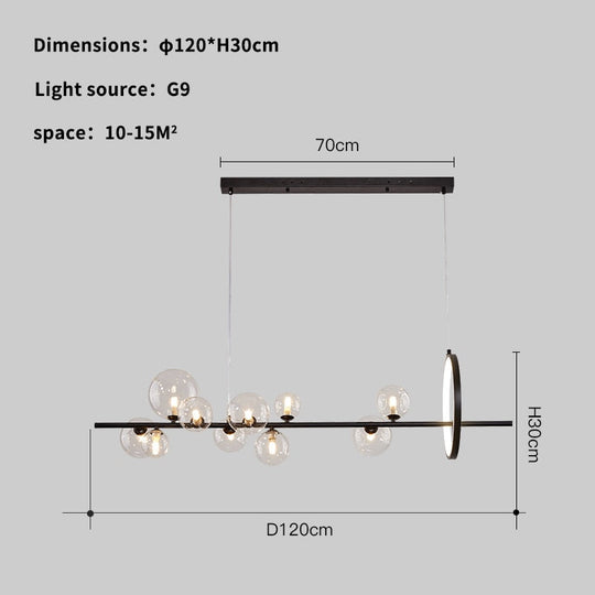 Vintage Led Pendant Lamp Industrial Modern For Living Room Dining Table Kitchen Black Chandelier