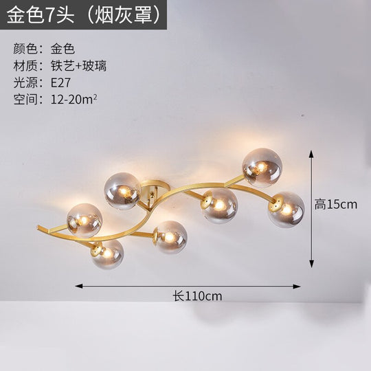 Modern Glass Ball Led Ceiling Lamps For Kitchen Pendant Lamp Bedroom Creative Tree Branch Light