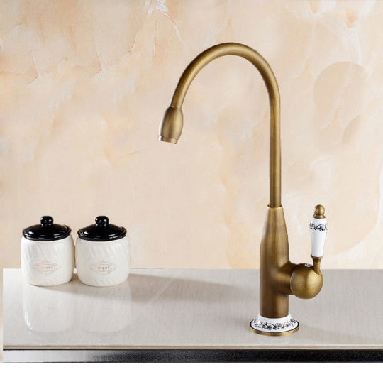 Kitchen Faucets Antique Bronze Faucet For Mixer Tap With Ceramic Crane Cold And Hot Sink Water