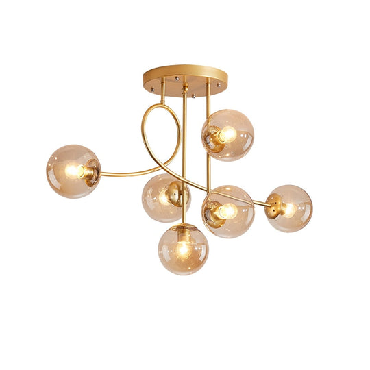 Modern Led Ceiling Lights Glass Ball Nordic Lighting Living Dining Bedroom Kitchen Indoor Golden