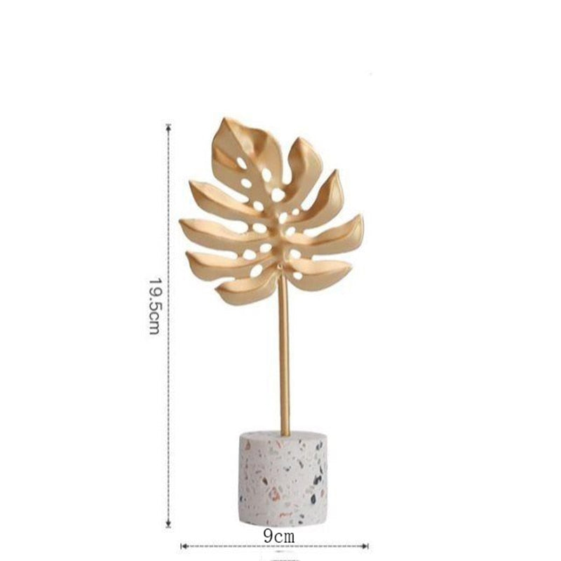 Nordic Golden Ginkgo Leaf Sculpture: Modern Iron Artwork For Home Decor And Special Occasions B - S