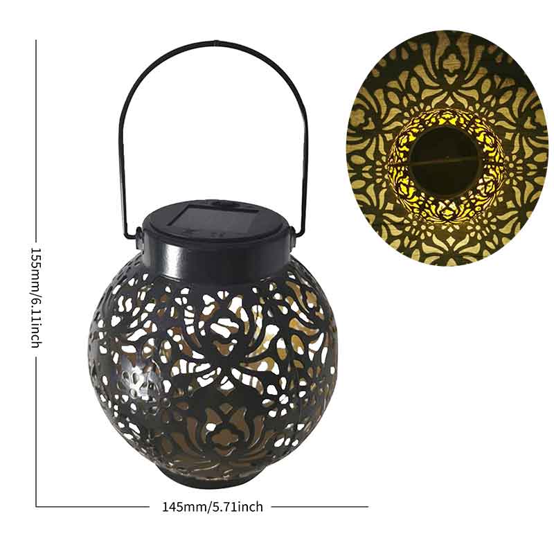 Waterproof Solar Lamp Retro Hollow Lantern Light Art Decorative Garden Light Led For Courtyard