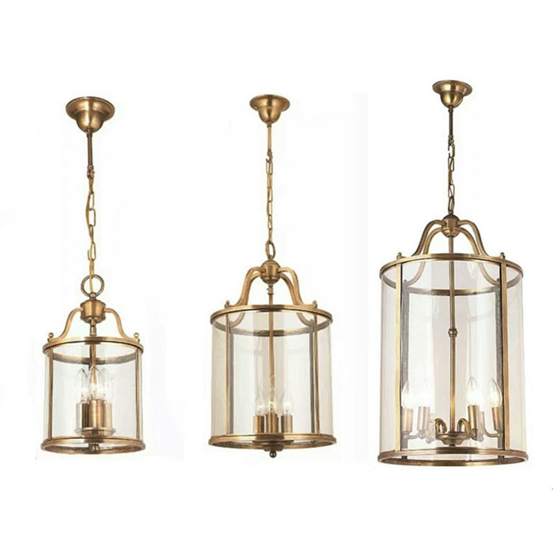 American Vintage Hotel Lobby Aisle Corridor Restaurant Cylinder Solder Glass Birdcage Copper