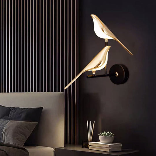 Creativity Bird Design Gold Plating Led Wall Lamps Hallway Stairs Sconce Lamp Living Room Bedroom