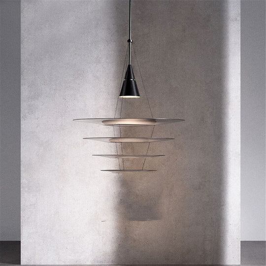 Enigma Illumination: Nordic Spiral Acrylic Ring Led Pendant Light - An Artistic Fusion By Danish