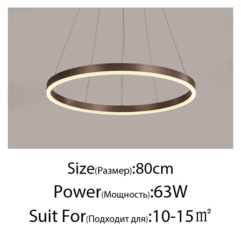 Nordic Art Deco Luxury Led Circular Pendant Lights Hanging Lamps For Living Room Dining Table