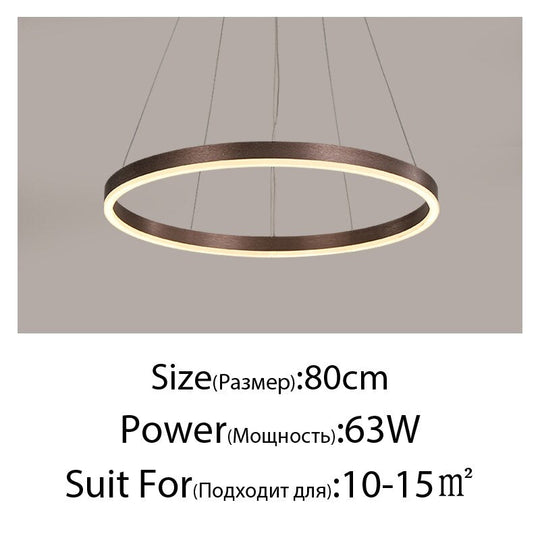 Nordic Art Deco Luxury Led Circular Pendant Lights Hanging Lamps For Living Room Dining Table