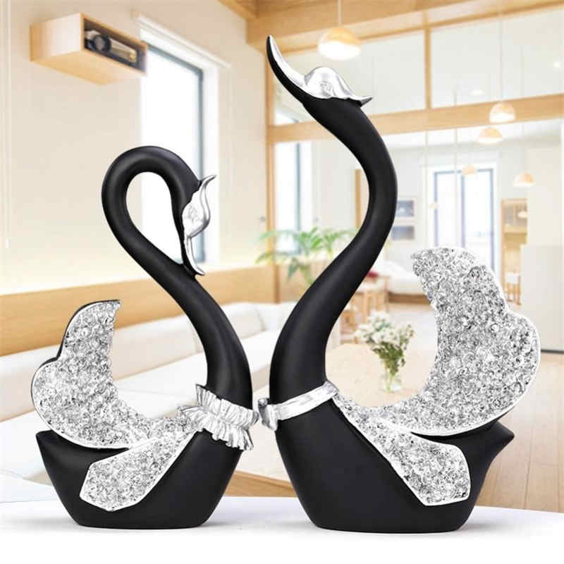 Creative Swan Figurines - Resin Crafts For Bedroom And Living Room Decor Home Essentials