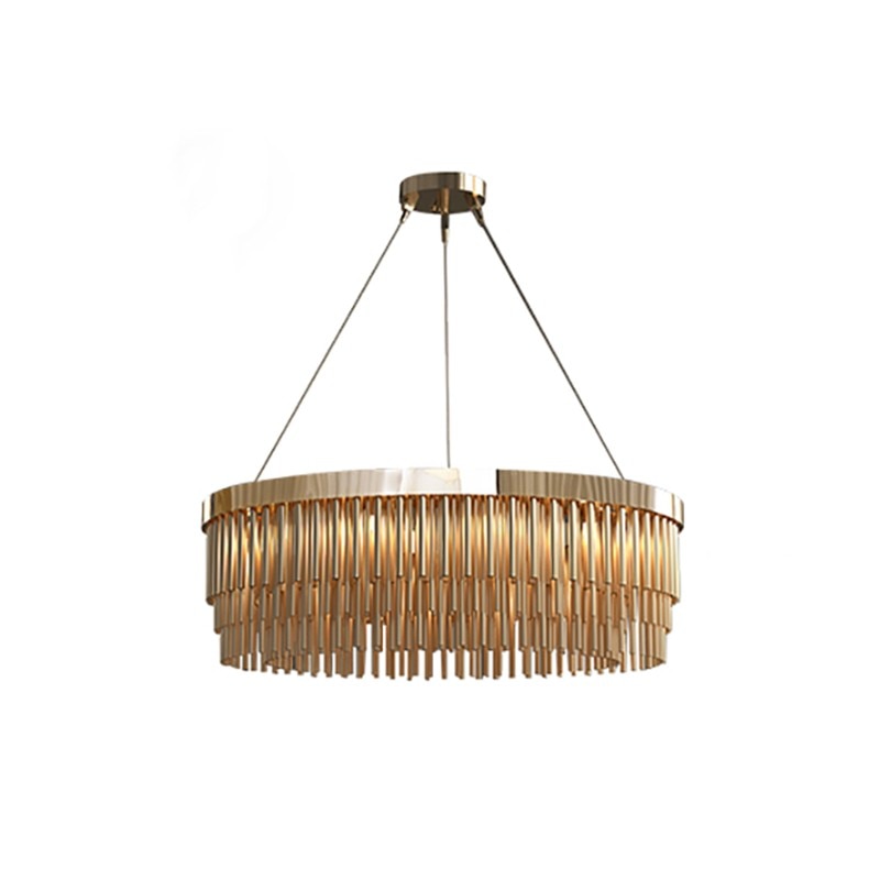 Capella - Postmodern Led Golden Tube Tinsel Art Deco Luxurious Chandelier For Dining Living Room