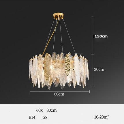 Art Deco Led Postmodern Glass Iron Chandelier Lighting Lustre Suspension Luminaire Lampen For