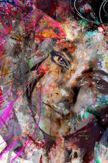 Abstract Woman Portrait Graffiti Canvas - Modern Art For Living Room Decor 40X60Cm Unframed / Jk757