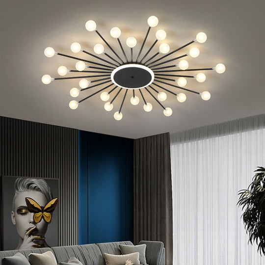 Modern Glass Ceiling Chandeliers Lighting Chandelier For Living Room Bedroom Kitchen Black/Gold