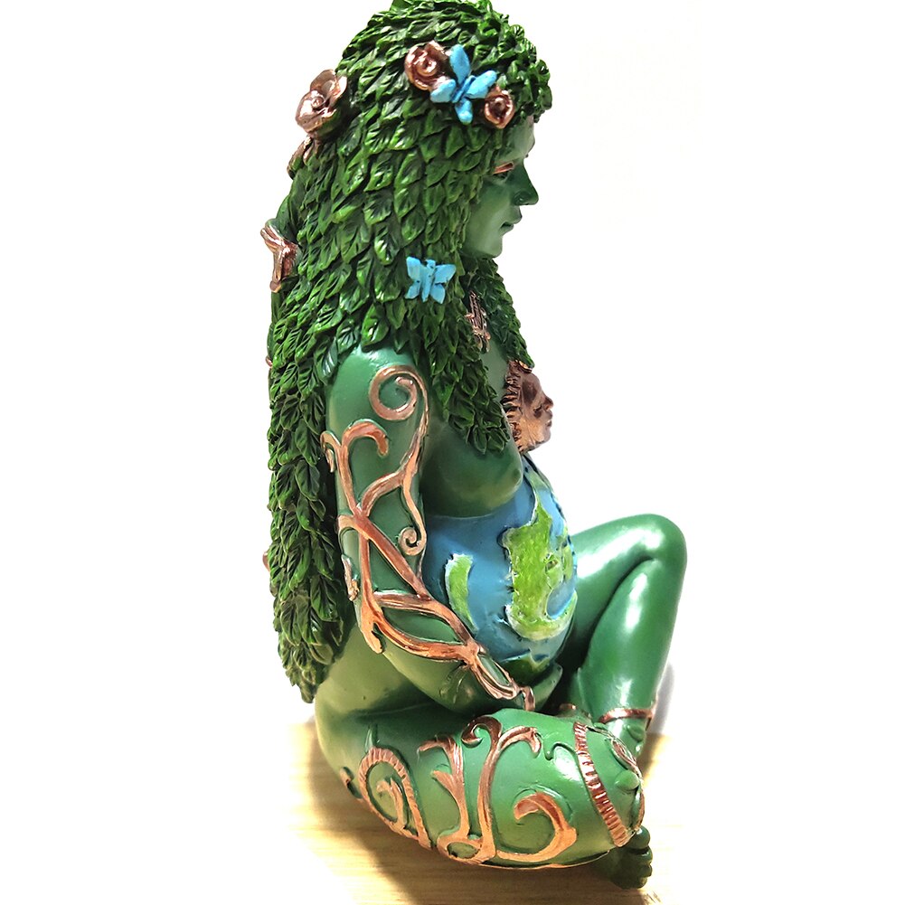 Ghia Mother Earth Resin Statue: Three Dimensional Art Decor For Home And Garden Items