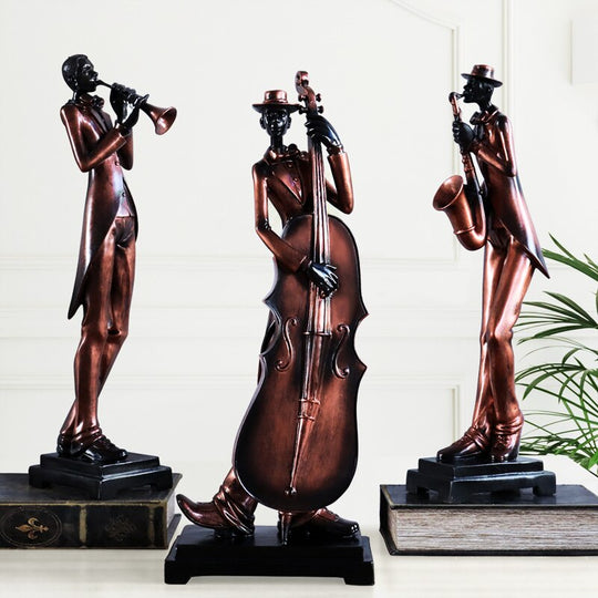 Resin Musician Band Statues: Artistic Home And Cafe Decor For Music Enthusiasts Decor