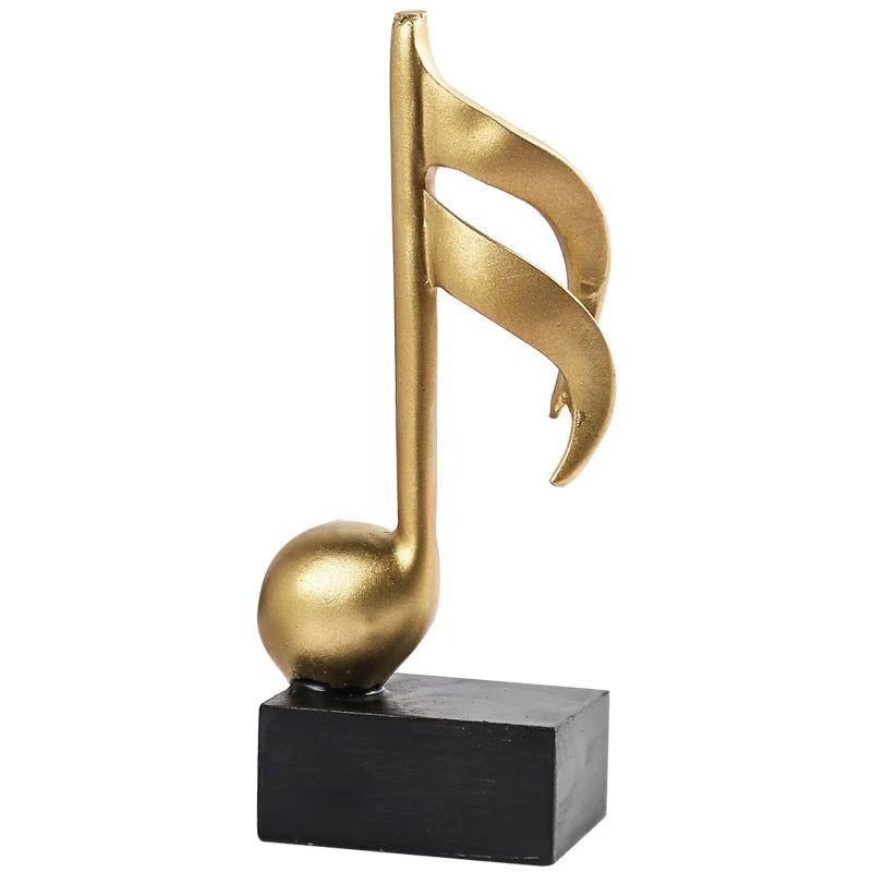 Home Decor Accessories Figurine Decorative Art Statuette Golden Musical Note Handicraft Living Room