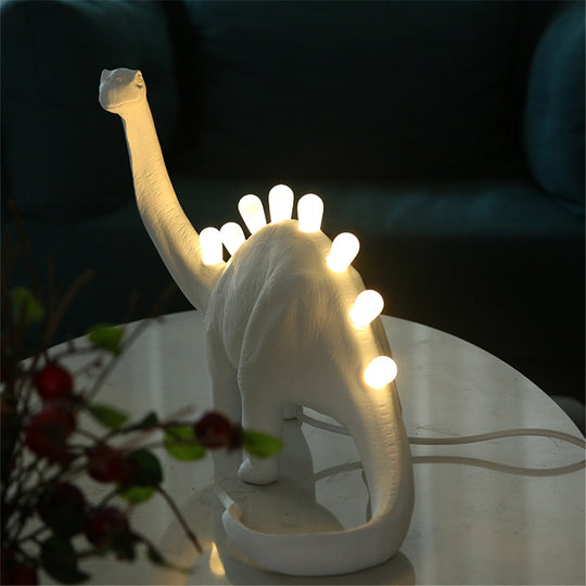 Jurassic Dinosaur Resin Table Lamps - Brontosaurus & T - Rex Led Desk Lamp Home Art Decor Bedroom