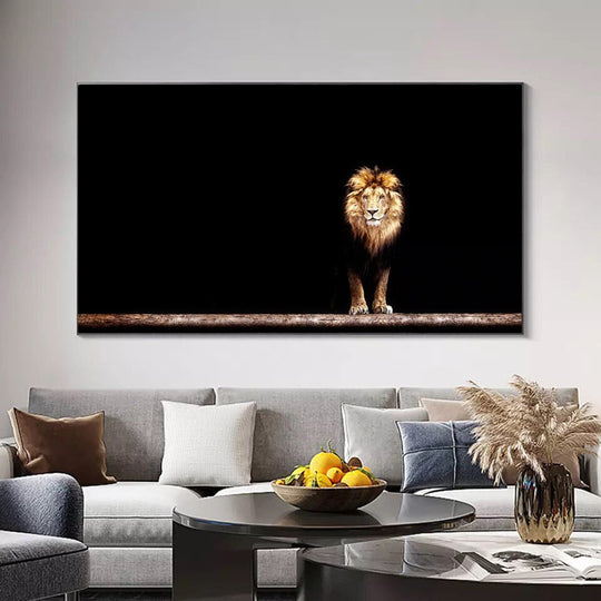 Luxury Black And White Lion Oil Print - Canvas Animal Art For Home Decor Printings