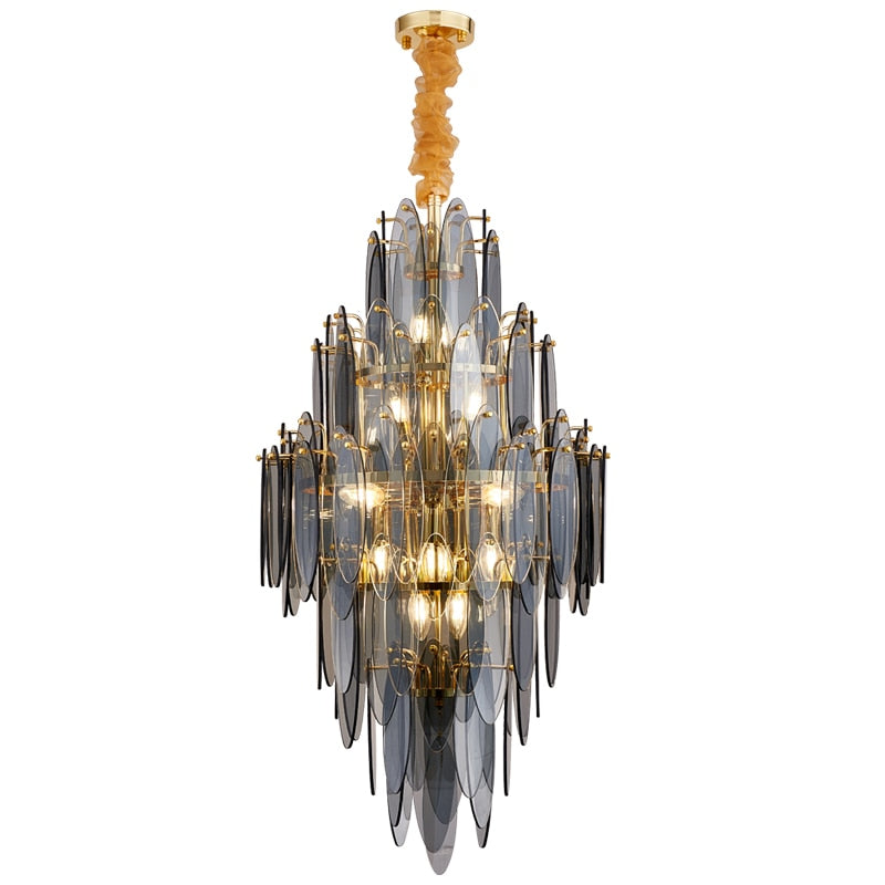 Art Deco Led Postmodern Glass Iron Chandelier Lighting Lustre Suspension Luminaire Lampen For