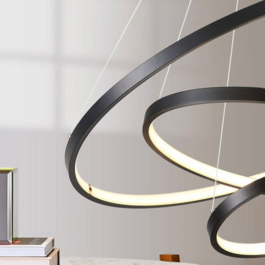 Modern 5 Ring Led Ceiling Chandelier For Living Room Dining Table Staircase Pendant Light