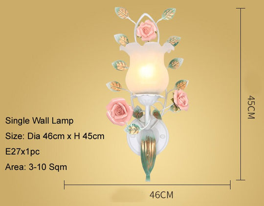 Floral E27 Led Chandelier White Flower Iron Alloy Chandeliers Dining Living Room Rose Lights Lamp