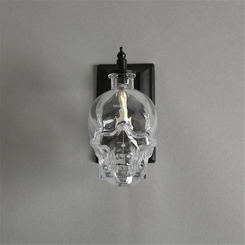 Nordic Loft Industrial Light Designer Retro Skull Glass Wall Lamp Vintage Bracket Lights Corridor