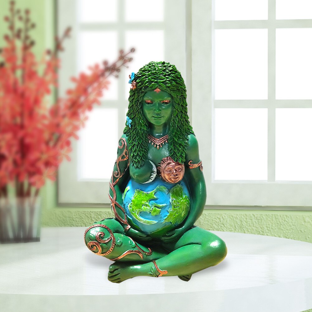 Ghia Mother Earth Resin Statue: Three Dimensional Art Decor For Home And Garden Items