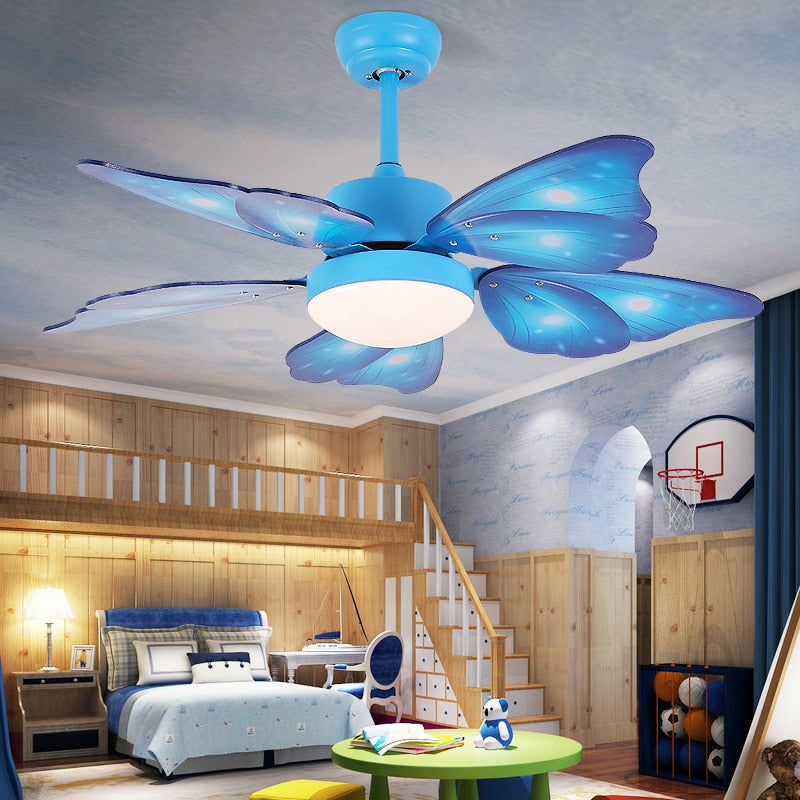 Children’s Butterfly - Themed Ceiling Fan Lamp - A Creative Addition To Kids’ Room Decor