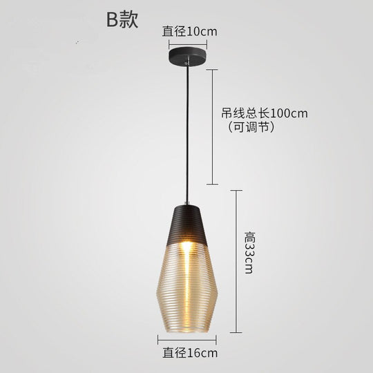 Modern And Simple Creative Coffee Shop Restaurant Bar Bedroom Bedside Glass Pendant Lamps E27