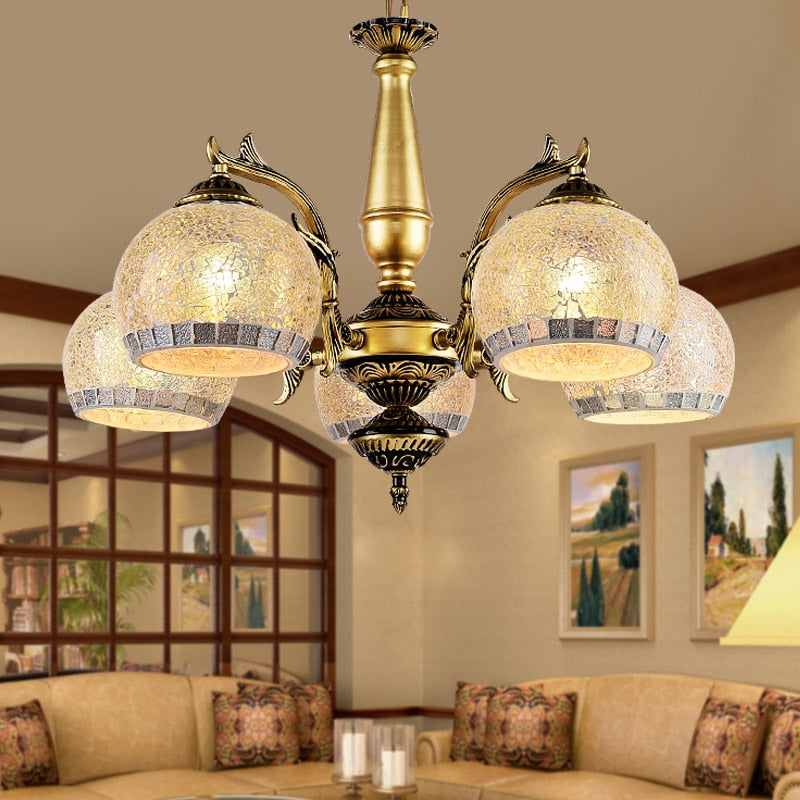 European Style Bronze Double Chandelier 3/5/6/8 Light For Living Room