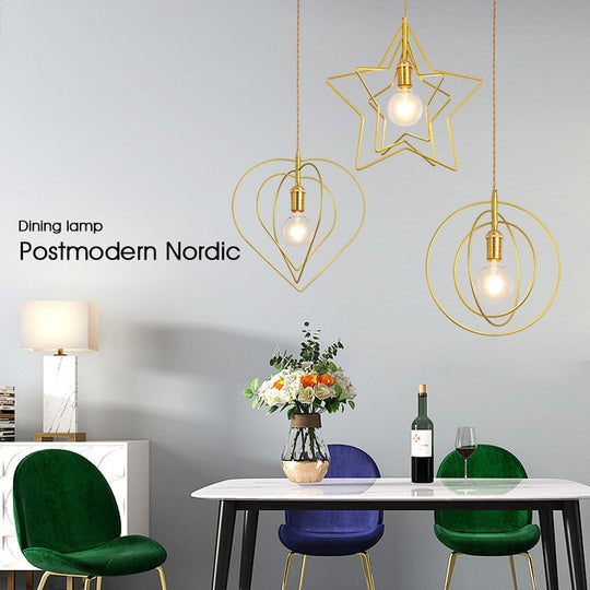 Led Pendant Lights: Golden E27 Hanging Lamp For Living Room Decoration And Kitchen Lighting Light